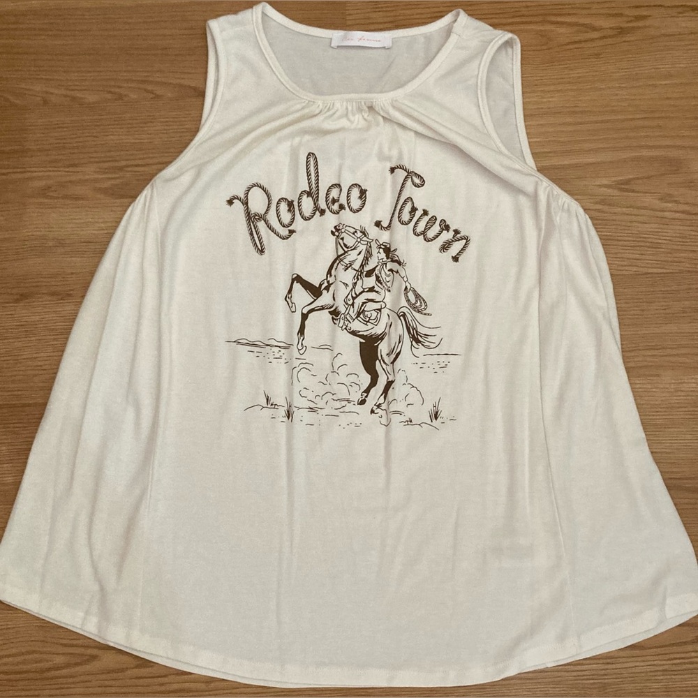 Ces Femme Cream Rodeo Town Tank Top M Medium